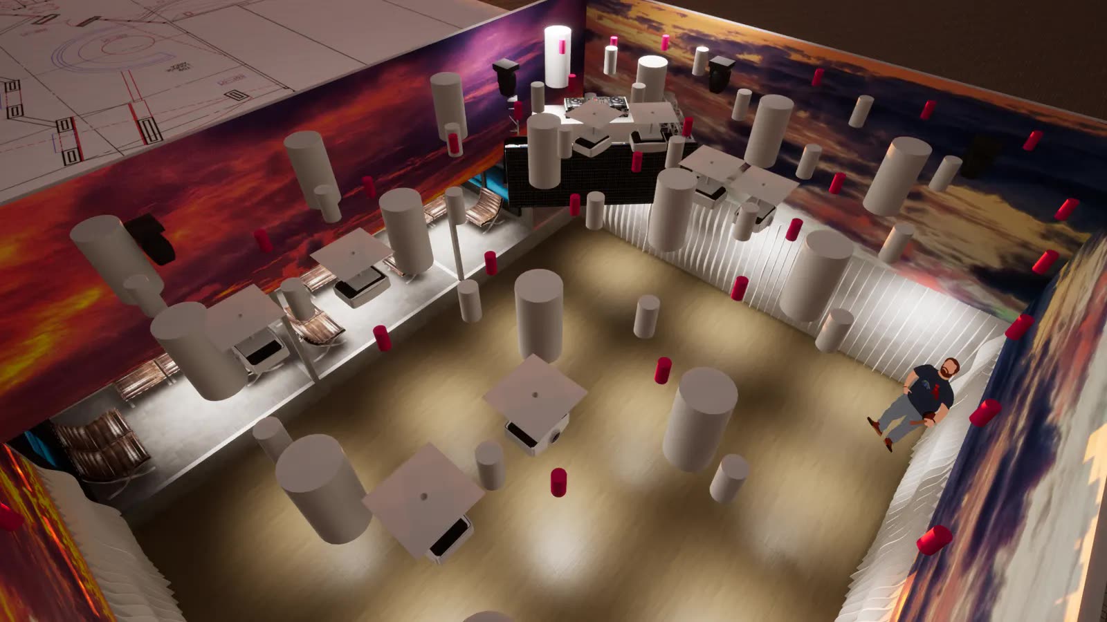 3D interior visualization of the Dallas nightclub concept — image 7 of 14.