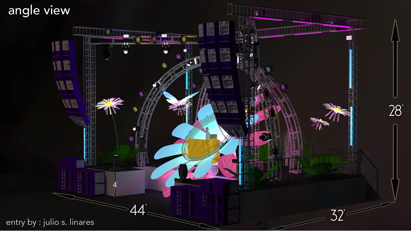 3D concept render of the EDC festival stage design — image 2 of 11.