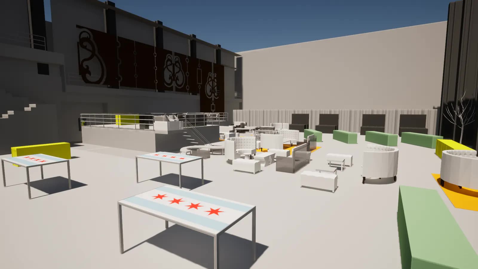 Overhead 3D layout visualization of the IPW Chicago venue — image 6 of 8.